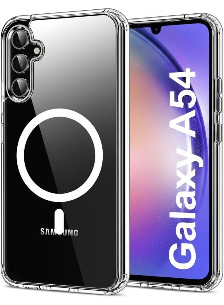 جراب شفاف لهاتف سامسونج جالاكسي A54 5G [متوافق مع ماج سيف] [مغناطيس قوي] [لا يصفر] غطاء هاتف مغناطيسي رفيع وخفيف الوزن ومتين وشفاف - Image 1