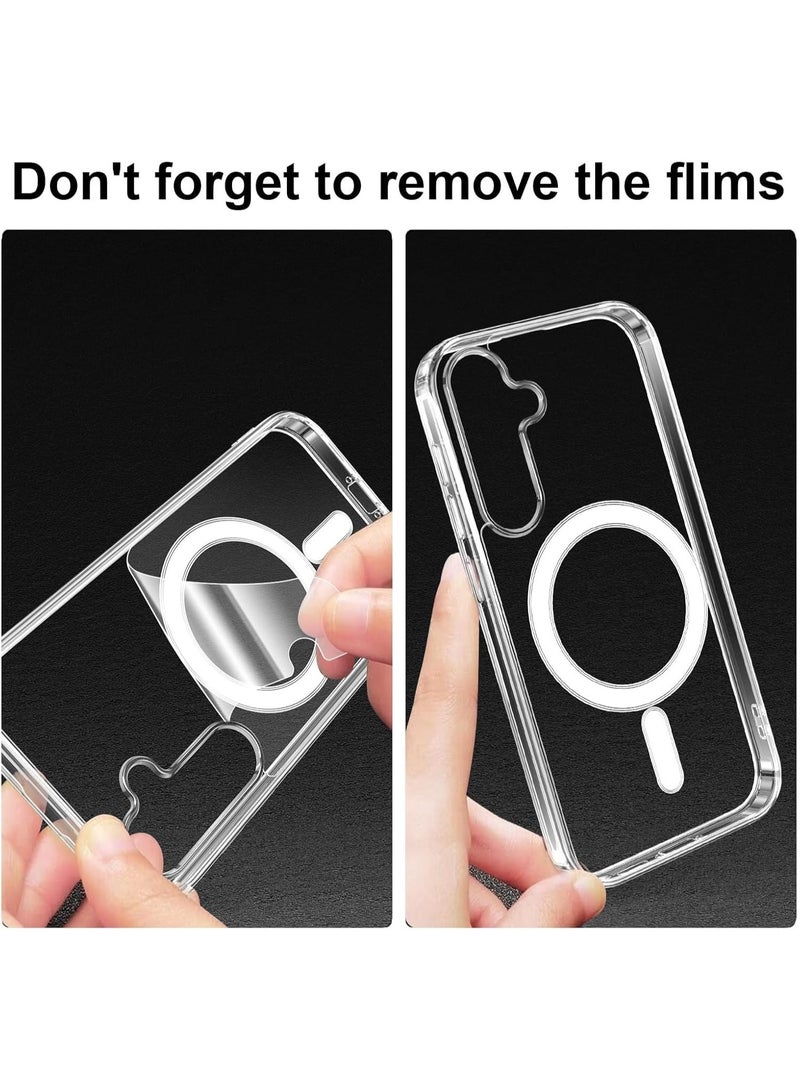 جراب شفاف لهاتف سامسونج جالاكسي A54 5G [متوافق مع ماج سيف] [مغناطيس قوي] [لا يصفر] غطاء هاتف مغناطيسي رفيع وخفيف الوزن ومتين وشفاف - Image 5