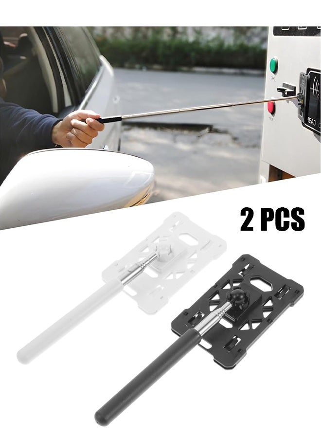 اتش واي حامل بطاقات تلسكوبي قابل للتمديد 2 قطعة، حامل بطاقات عملي لتوسيع الدفع وحامل شارة للسيارة والمركبة، حامل شارة ثقيل - Image 1