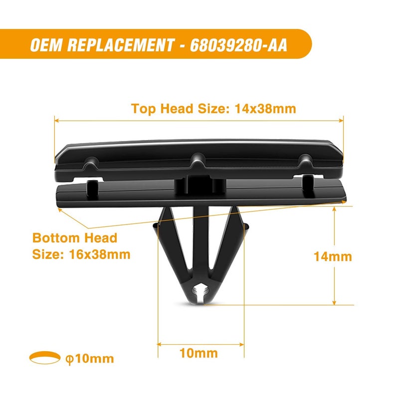 GOOACC 60Pcs Blind Rivet Fender Flare Rocker Moulding Bumper Shield Retainer Clip Assortment 6506007AA 68039280-AA 6030441 Replacement for Jeep Wrangler Chrysler Ford GMC and Fastener Remover - Image 2