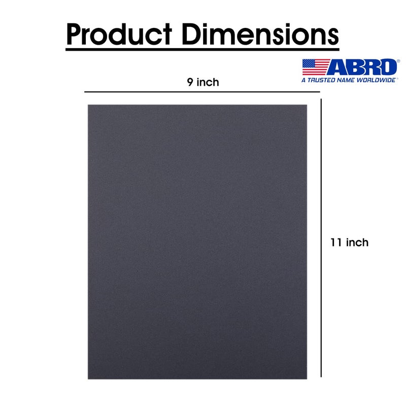 Abro ورق صنفرة مائي أو جاف من اللاتكس الممتاز - أوراق صنفرة كاشطة - مجموعة متنوعة من 600، 800، 1000، 1200، 2000 حبيبات (2 لكل منها، إجمالي 10) لصنفرة السيارات، النجارة، الأثاث، إنهاء المعادن، صنفرة اليد - Image 3