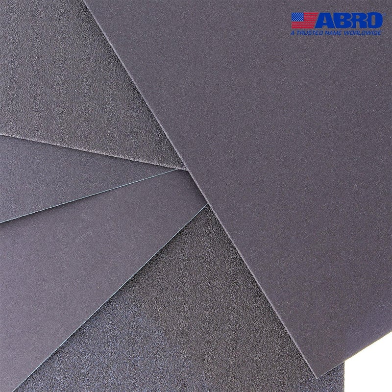 Abro ورق صنفرة مائي أو جاف من اللاتكس الممتاز - أوراق صنفرة كاشطة - مجموعة متنوعة من 600، 800، 1000، 1200، 2000 حبيبات (2 لكل منها، إجمالي 10) لصنفرة السيارات، النجارة، الأثاث، إنهاء المعادن، صنفرة اليد - Image 5