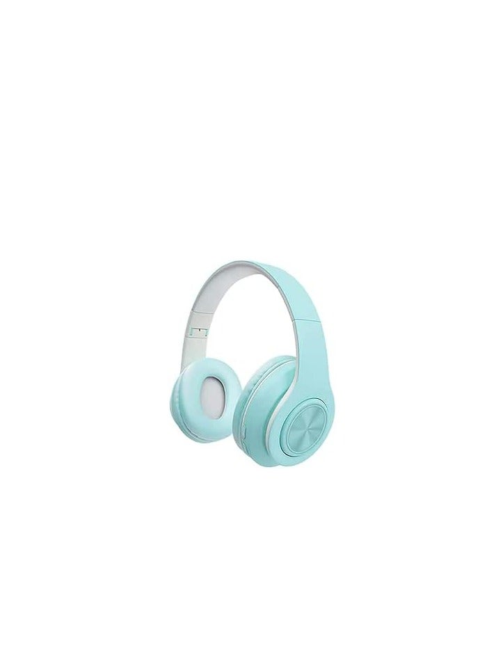 P33 Wireless Bluetooth Headphones - Stereo Music Over-Ear with Memory Card Support Gaming Headset Built-in Microphone for Laptop, Mobile, PC - teal/blue  P33 - Image 1
