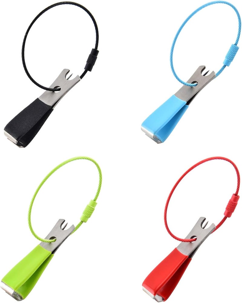 مقصات خط الصيد من الفولاذ المقاوم للصدأ، قاطعة الخيوط المجدولة، مشبك قابل للسحب، مقبض مانع للانزلاق لصيادي الأسماك المحترفين، مقص الخيوط المجدولة. - Image 4