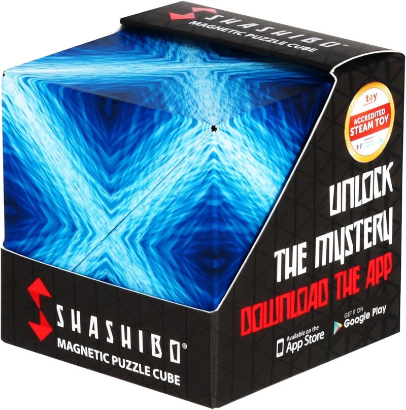 SHASHIBO Shape Shifting Box - Award-Winning Magnetic Puzzle Cube with 36 Rare Earth Magnets - Transforms Into Over 100 Shapes (Blue Planet) - Image 1