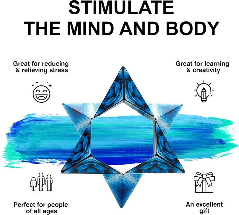 SHASHIBO Shape Shifting Box - Award-Winning Magnetic Puzzle Cube with 36 Rare Earth Magnets - Transforms Into Over 100 Shapes (Blue Planet) - Image 4