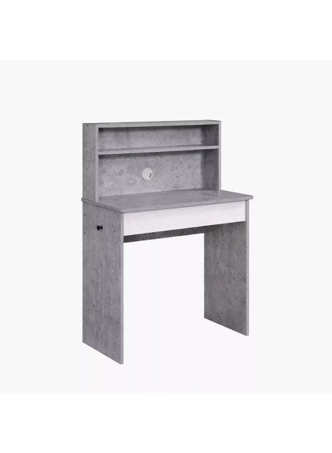 Home Box مكتب دراسة رمادي مدمج مع رف علوي للمنزل - Image 4