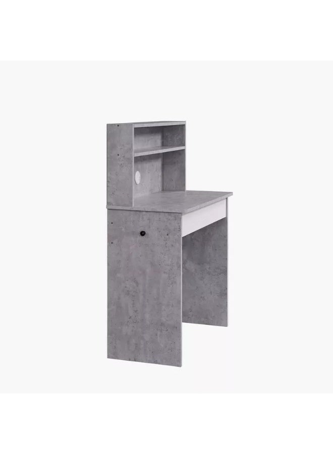 Home Box مكتب دراسة رمادي مدمج مع رف علوي للمنزل - Image 5