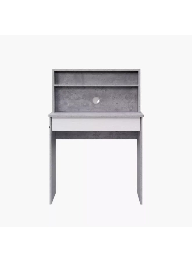 Home Box مكتب دراسة رمادي مدمج مع رف علوي للمنزل - Image 2