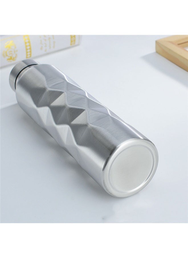 yongsheng 2-Piece Single-Wall Water Bottle Set Silver， Leak Proof Metal Water Bottle Great for Home, Travel, Picnic and Office  - Image 4