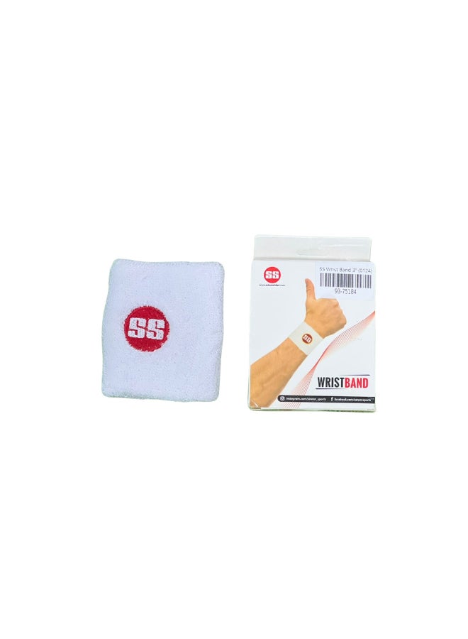 SS Cricket Wrist Band 3 inch - White Sweatband for Match Play, Practice & Training - Image 2