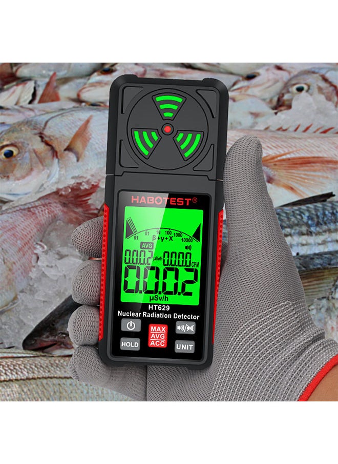 HABOTEST - HT629 Nuclear Radiation Detector Geiger Counter X-ray Y-ray β-ray Detector LCD Display Marble Radioactivity Tester Personal Dosimeter - Image 1