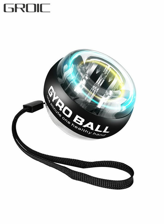 GROIC Auto-Start Wrist Power Gyro Ball with LED Lights, Wrist Strengthener Forearm Arm Exerciser, Muscle Trainer Bones Fingers Workout Toy Spinner for Wrist Exercise - Image 1