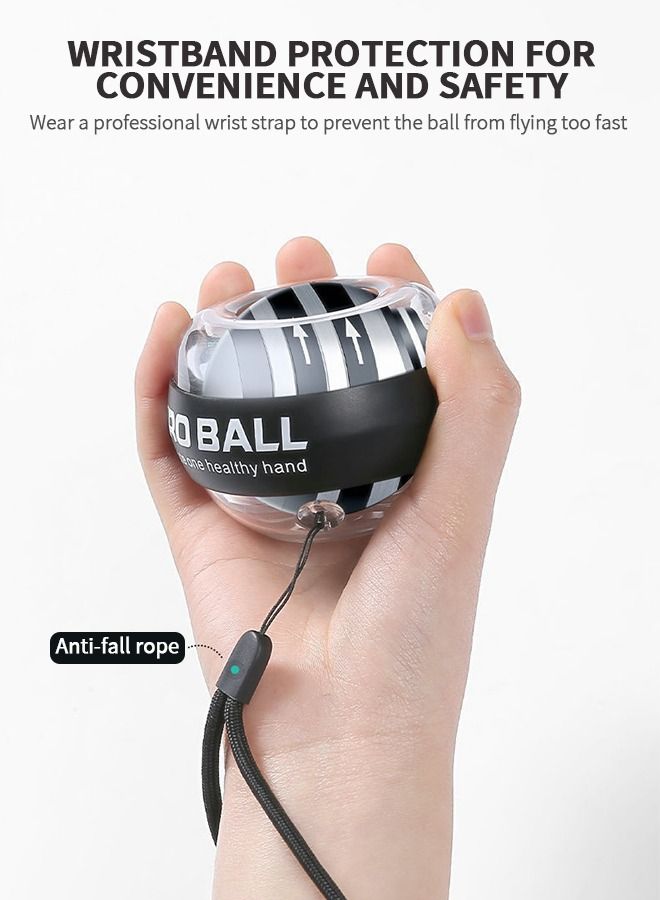 GROIC Auto-Start Wrist Power Gyro Ball with LED Lights, Wrist Strengthener Forearm Arm Exerciser, Muscle Trainer Bones Fingers Workout Toy Spinner for Wrist Exercise - Image 5
