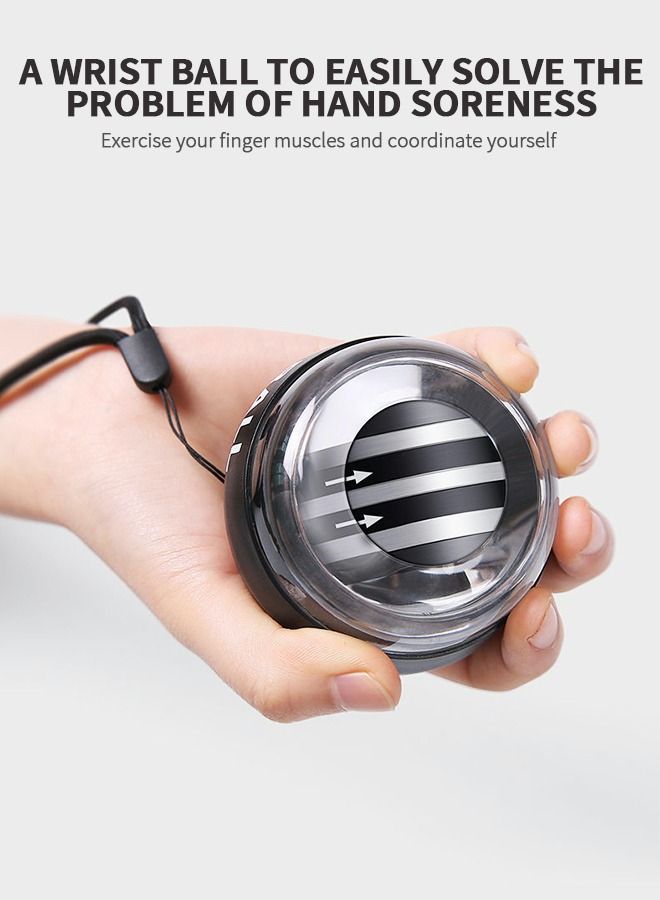 GROIC Auto-Start Wrist Power Gyro Ball with LED Lights, Wrist Strengthener Forearm Arm Exerciser, Muscle Trainer Bones Fingers Workout Toy Spinner for Wrist Exercise - Image 3