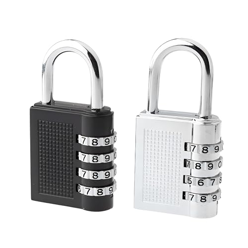 Garth Number Lock Set of 2 – Multicolour 4-Digit Number Combination Anti-Theft Metal Lock for Travel Bag, Luggage, Door, Tool Box, Resettable PIN Number Padlock (Initial Password 0-0-0-0) - Image 1