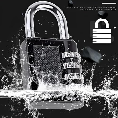 Garth Number Lock Set of 2 – Multicolour 4-Digit Number Combination Anti-Theft Metal Lock for Travel Bag, Luggage, Door, Tool Box, Resettable PIN Number Padlock (Initial Password 0-0-0-0) - Image 4