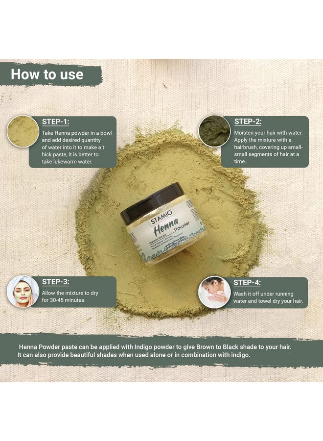 STAMIO Henna Powder For Hair Colour 100 Gm | Triple-Sifted & Microfine | Pure Natural Lawsonia Inermis | Suitable For All Hair Types Men & Women | In Jar - Image 2