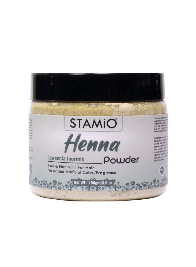 STAMIO Henna Powder For Hair Colour 100 Gm | Triple-Sifted & Microfine | Pure Natural Lawsonia Inermis | Suitable For All Hair Types Men & Women | In Jar - Image 1