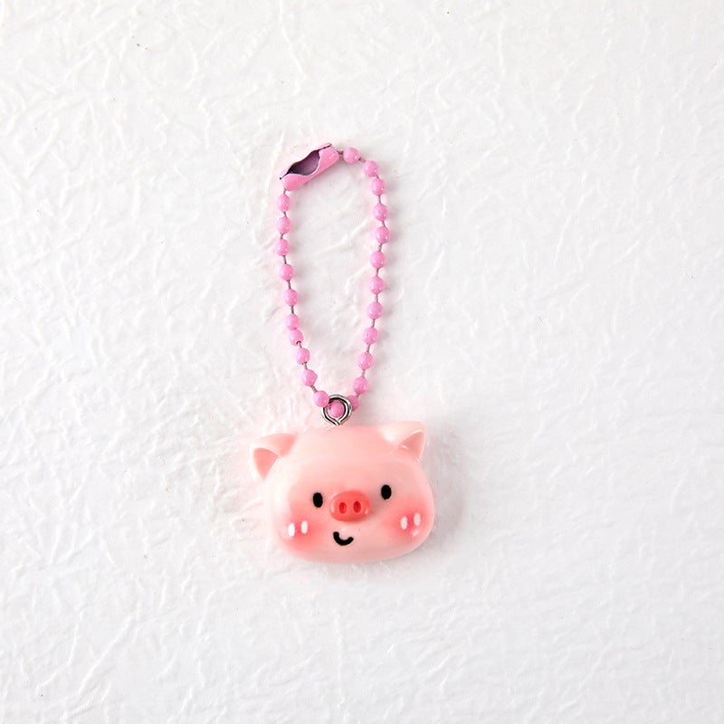 Cute Animal Keychain New Charm Pendant Student Gift Bead Chain-Piggy 