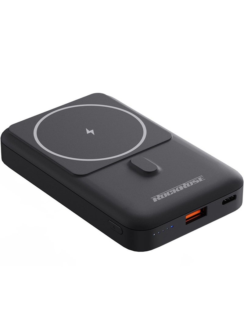 روكروز بنك طاقة لاسلكي مغناطيسي Magair 10 Max بسعة 10000mAh – متوافق مع MagSafe – لون أسود  - Image 2