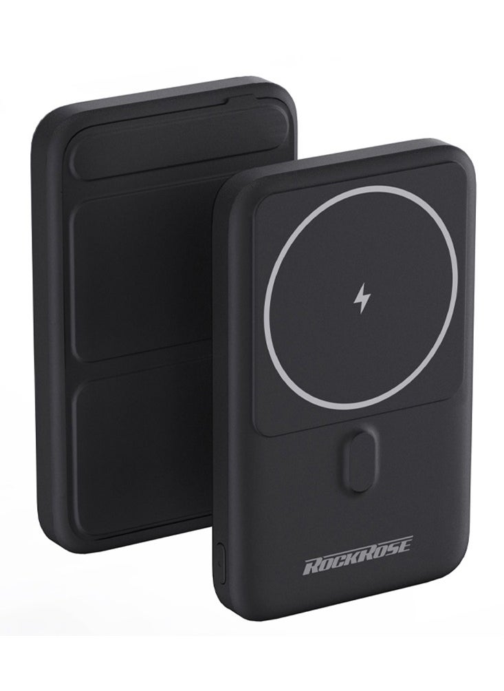 روكروز بنك طاقة لاسلكي مغناطيسي Magair 10 Max بسعة 10000mAh – متوافق مع MagSafe – لون أسود  - Image 3