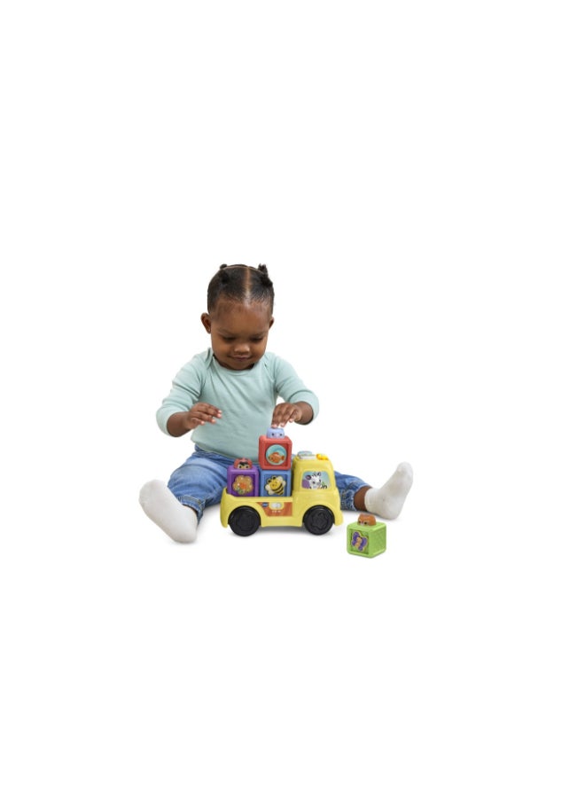 vtech Pop-A-Block Truck | Interactive Stacking Truck Toy with Lights, Music & Learning Blocks | Numbers, Shapes & Sensory Play | Baby Toy for Ages 6+ Months - Image 3