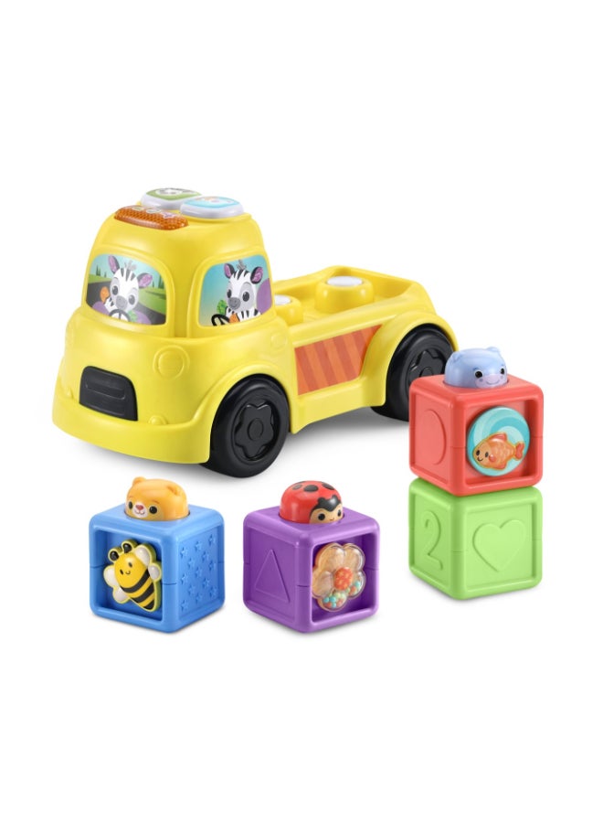 vtech Pop-A-Block Truck | Interactive Stacking Truck Toy with Lights, Music & Learning Blocks | Numbers, Shapes & Sensory Play | Baby Toy for Ages 6+ Months - Image 2
