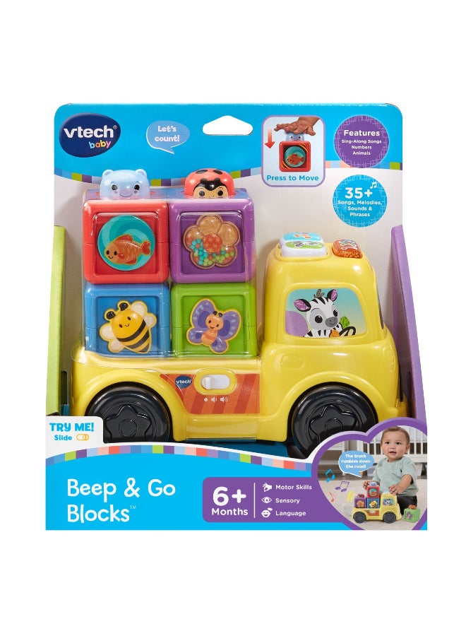 vtech Pop-A-Block Truck | Interactive Stacking Truck Toy with Lights, Music & Learning Blocks | Numbers, Shapes & Sensory Play | Baby Toy for Ages 6+ Months - Image 4