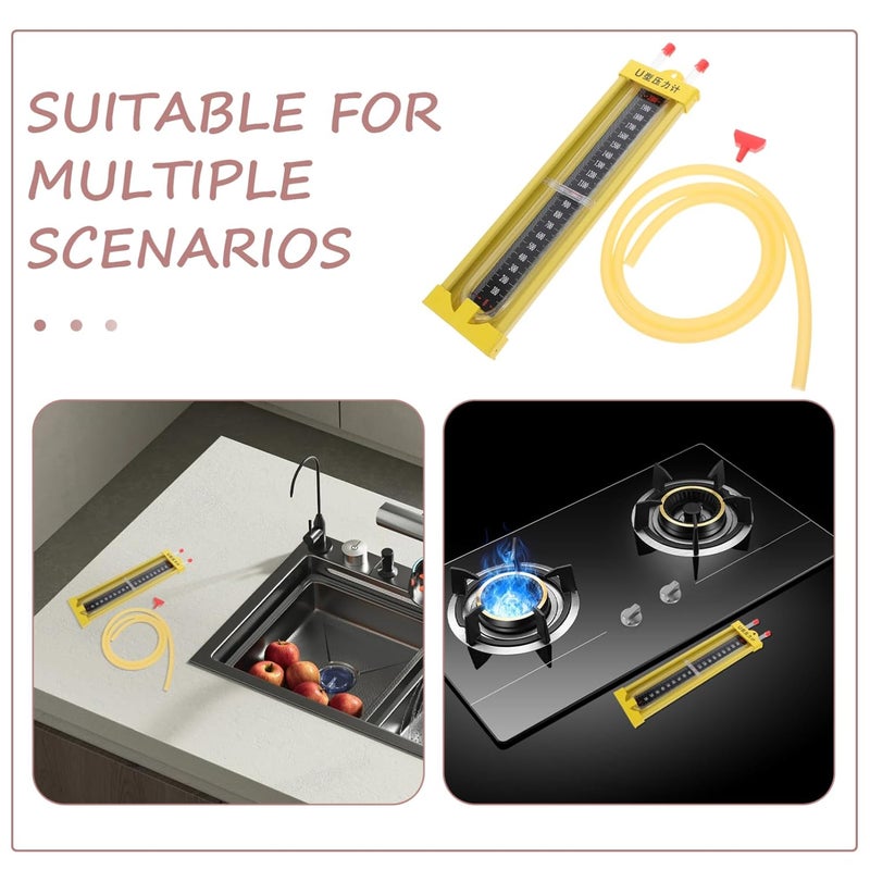 مقياس ضغط عمود الماء على شكل حرف U NPT أداة قياس ضغط الغاز الدقيقة - Image 4