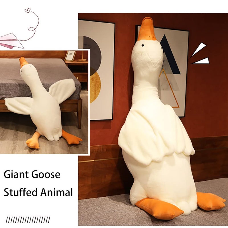 Srutirbo Giant White Goose Plush-35 in Soft Furry Swan Stuffed Animal Pillow,Huge Goose Plush Hugging Pillow Gifts for Every Age (35 in) - Image 4