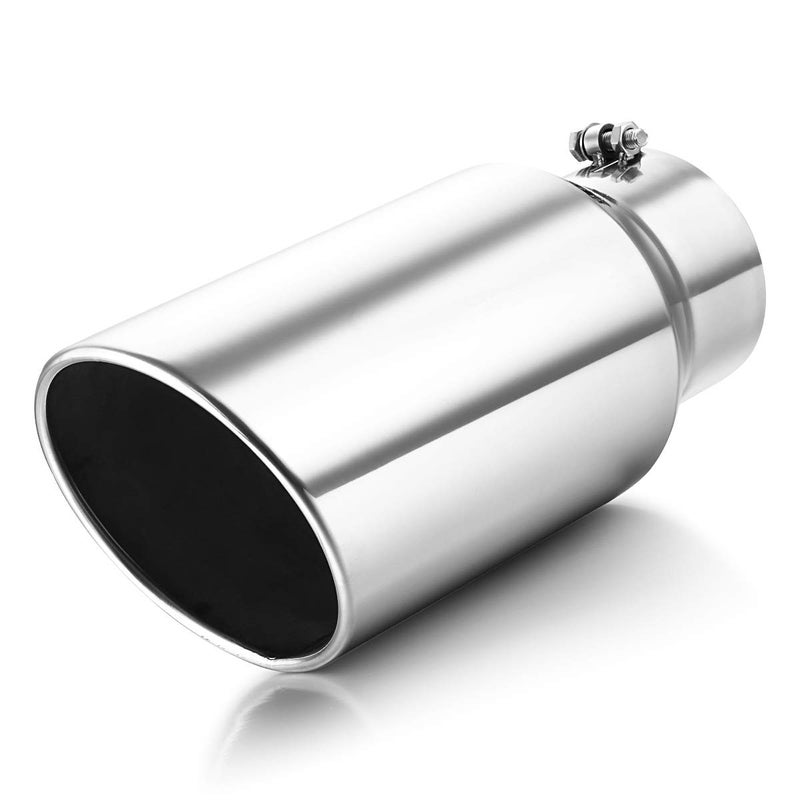 AKARCK Exhaust Tip 5 Inlet to 7 Outlet 15 Overall Length Polished Exhaust Tailpipe Tip Bolt On Design Easy Installation