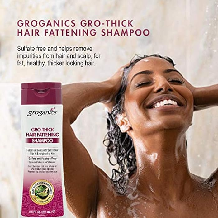 Groganics Thick Hair Fattening Shampoo 8.5oz - Image 3
