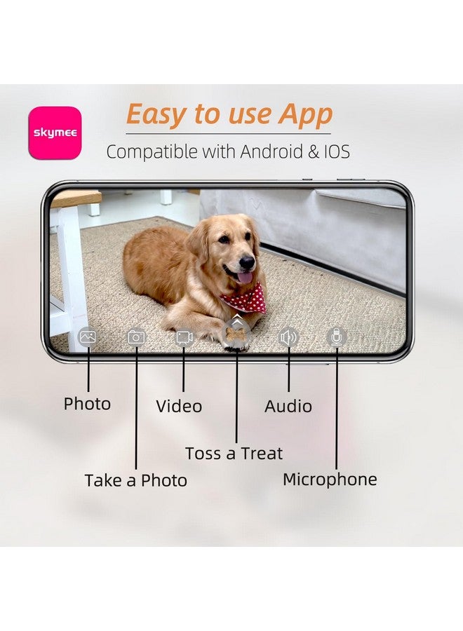 SKYMEE Petalk AI Dog Camera Automatic Treat Dispenser, 5G&2.4G WiFi HD Pet Camera, Remote Treat Tossing - Image 4