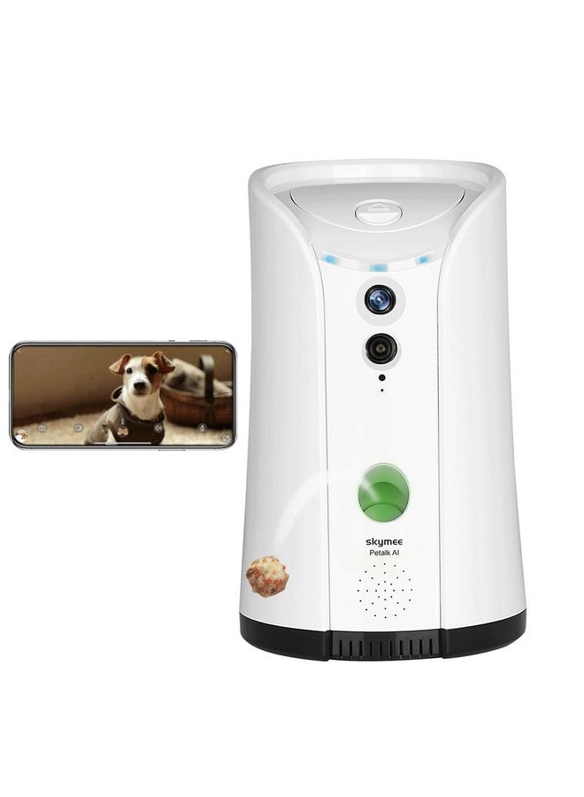 SKYMEE Petalk AI Dog Camera Automatic Treat Dispenser, 5G&2.4G WiFi HD Pet Camera, Remote Treat Tossing - Image 1