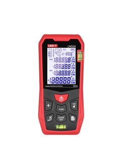 LM50A Laser Distance Measure Meter 50M with 2 Bubble Levels LCD Backlit Display Pythagorean Mode Measure Distance Area Volume Mute Function 99 Groups Data Storage Carrying Bag