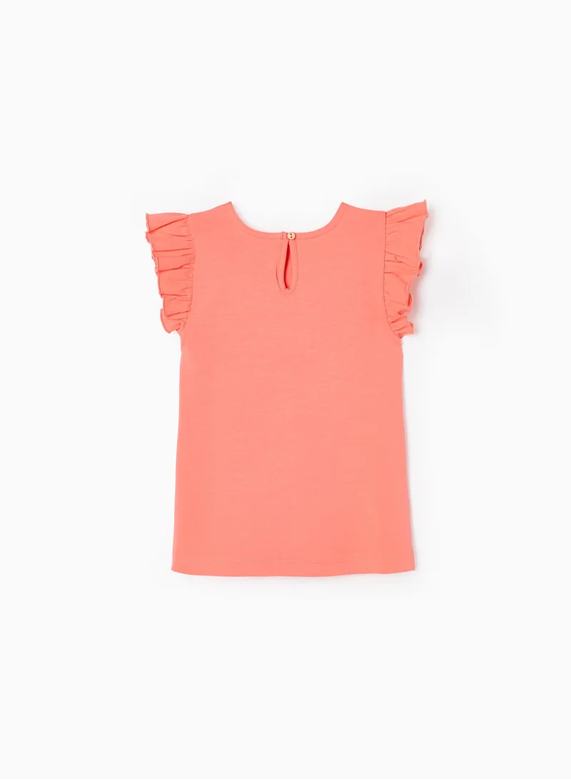 زيبي Zippy Cotton Sleeveless T-Shirt With Frills For Girls