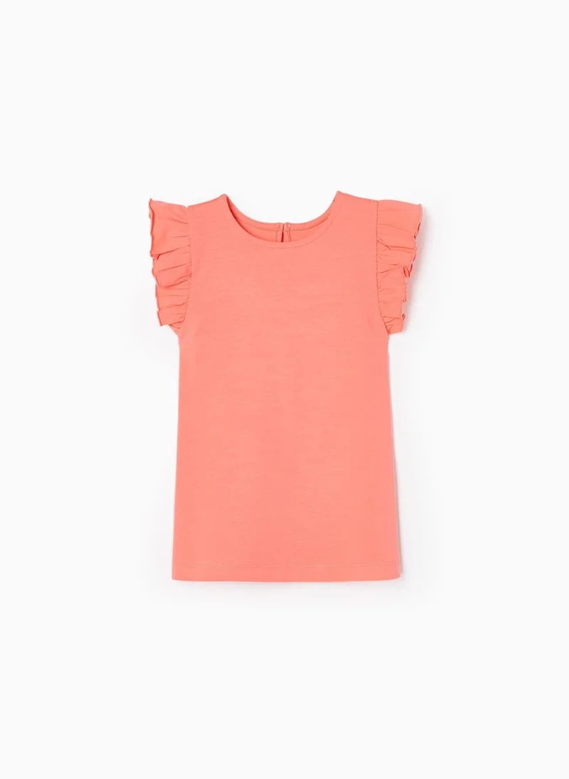 Zippy Zippy Cotton Sleeveless T-Shirt With Frills For Girls