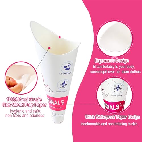 JIURUN 30PCS/50PCS Disposable Female Urination Device, Portable Pee Funnel Standing Pee Disposable for Women, Waterproof Paper Female Urinal Funnel for Camping,Travel,Hiking,Outside (50Pcs with Bag) - Image 3