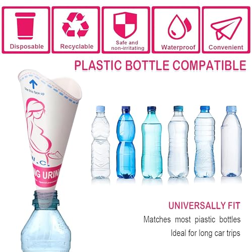 JIURUN 30PCS/50PCS Disposable Female Urination Device, Portable Pee Funnel Standing Pee Disposable for Women, Waterproof Paper Female Urinal Funnel for Camping,Travel,Hiking,Outside (50Pcs with Bag) - Image 4
