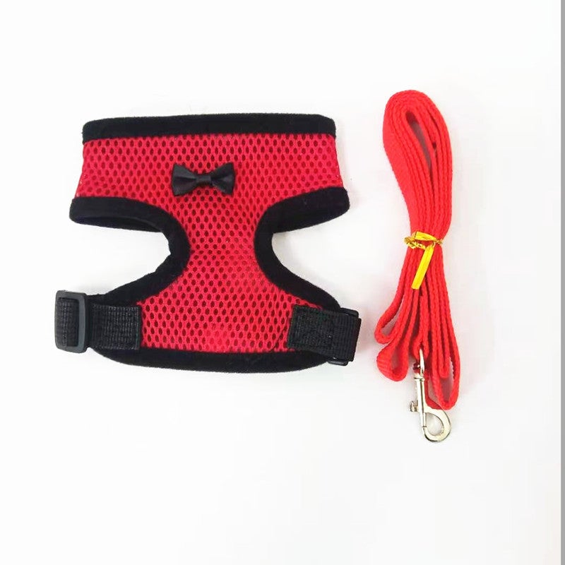 Pet Vest Mesh Harness and Leash Set with Bowknot for Dogs Cats - Image 3