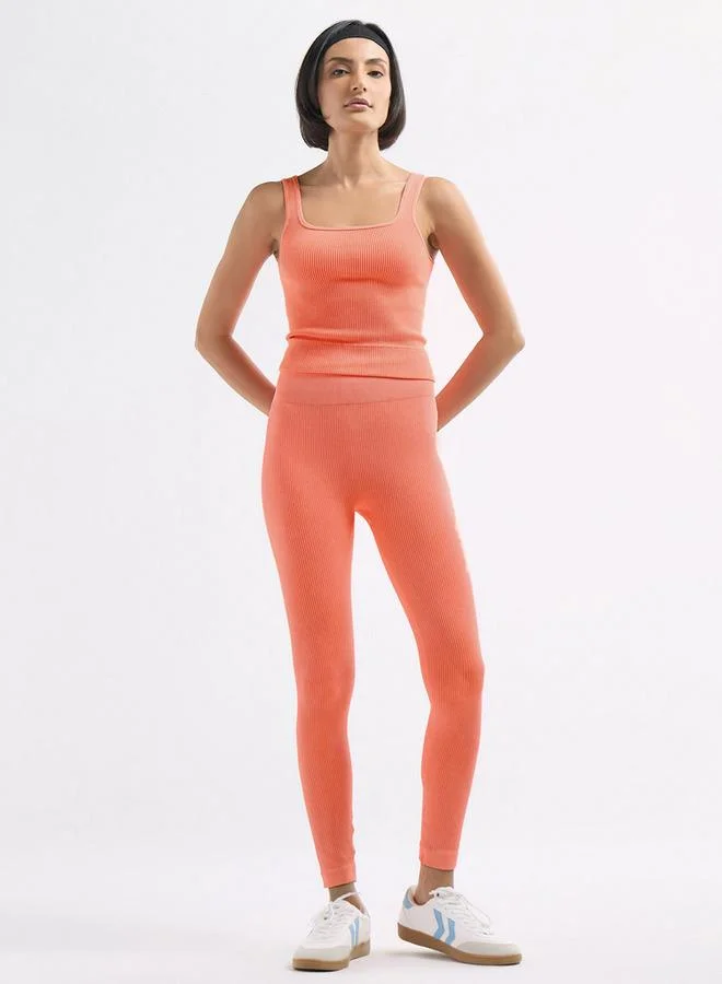 Splash FAV Ribbed Cropped Tank Top with Square Neck