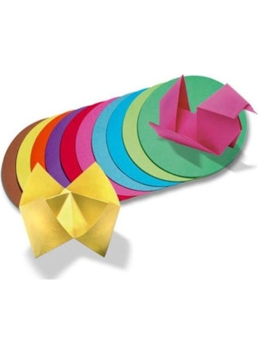 folia Round Origami Paper 10 Colors 500 Pieces 10 Cm. Diameter 