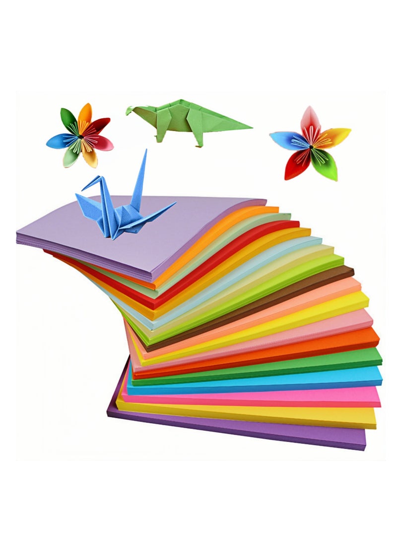 NOVOLAN Origami Paper, A4 200 Sheets Colorful Craft Paper for Kids, 20 Colors, Double-Sided Easy-Fold Paper, for Origami, Paper Cutting, DIY Projects, Decorations, Vibrant Print Quality, 29.7x21cm - Image 1
