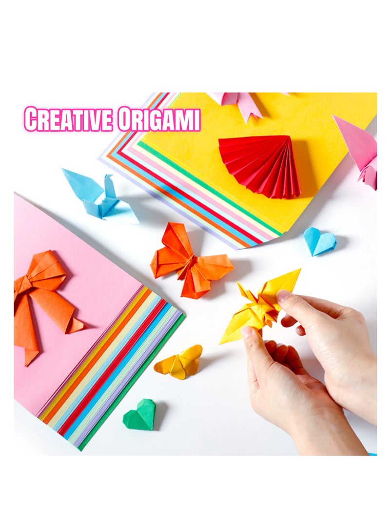 NOVOLAN Origami Paper, A4 200 Sheets Colorful Craft Paper for Kids, 20 Colors, Double-Sided Easy-Fold Paper, for Origami, Paper Cutting, DIY Projects, Decorations, Vibrant Print Quality, 29.7x21cm - Image 2