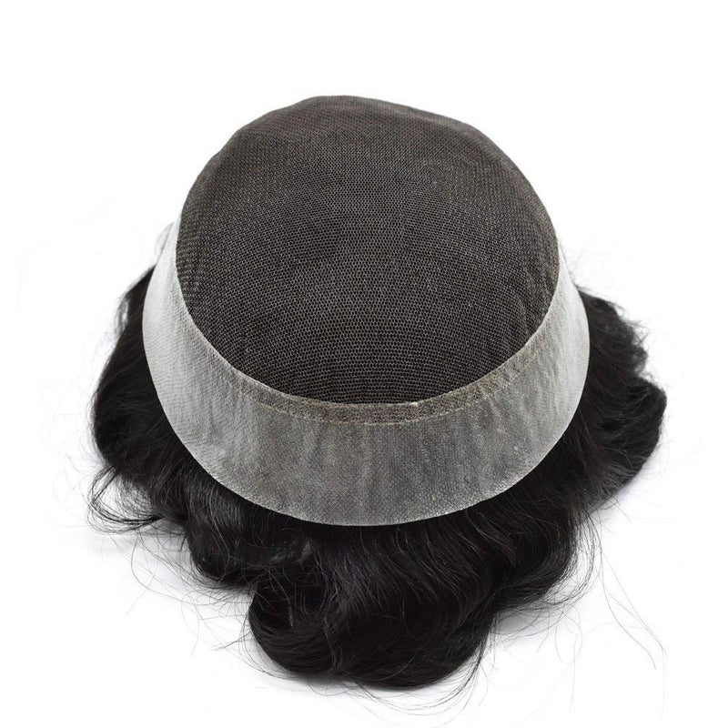 LUSH LOCKS باروكة شعر طبيعية 100% من شعر الإنسان لنظام الشعر للرجال والأولاد باروكة أسترالية سوداء طبيعية - Image 2
