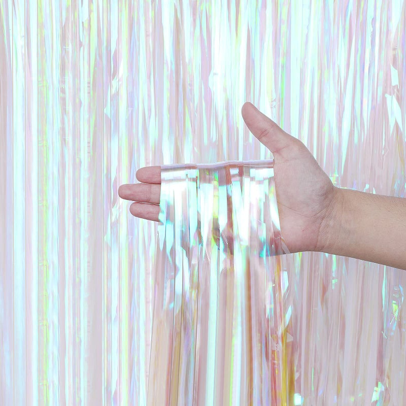 3 Pack Fringe Curtains Party DecorationsTinsel Backdrop Curtains for PartiesPhoto Booth Wedding Graduations Birthday Christmas Event Party Supplies Transparent Rainbow