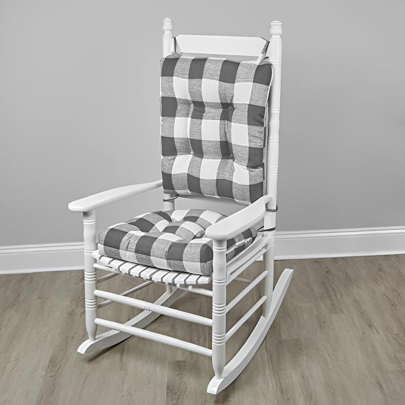 Klear Vu Solarium Rocking Chair Cushion Assembled in The USA for Indoor  Outdoor Use Patio Living Room or Nursery 19x19 Seat and 21x18 Seatback 2Piece Set Grey 2 Count