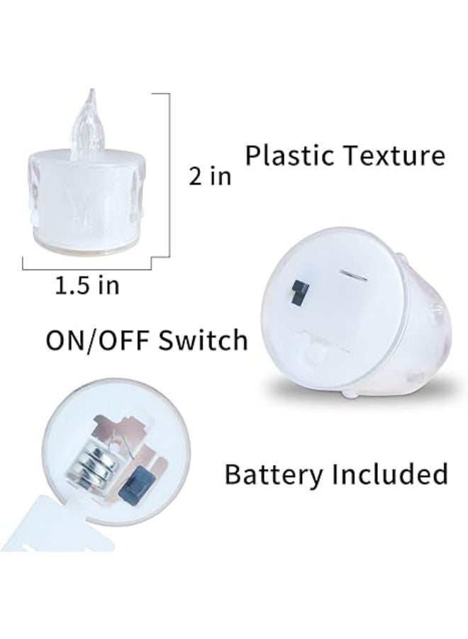 24 Pack Flameless Led Tealights Battery Operated Flickering Fake Electric Candles - Image 3