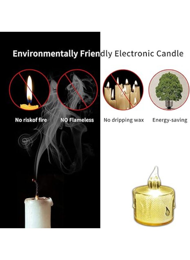 24 Pack Flameless Led Tealights Battery Operated Flickering Fake Electric Candles - Image 4